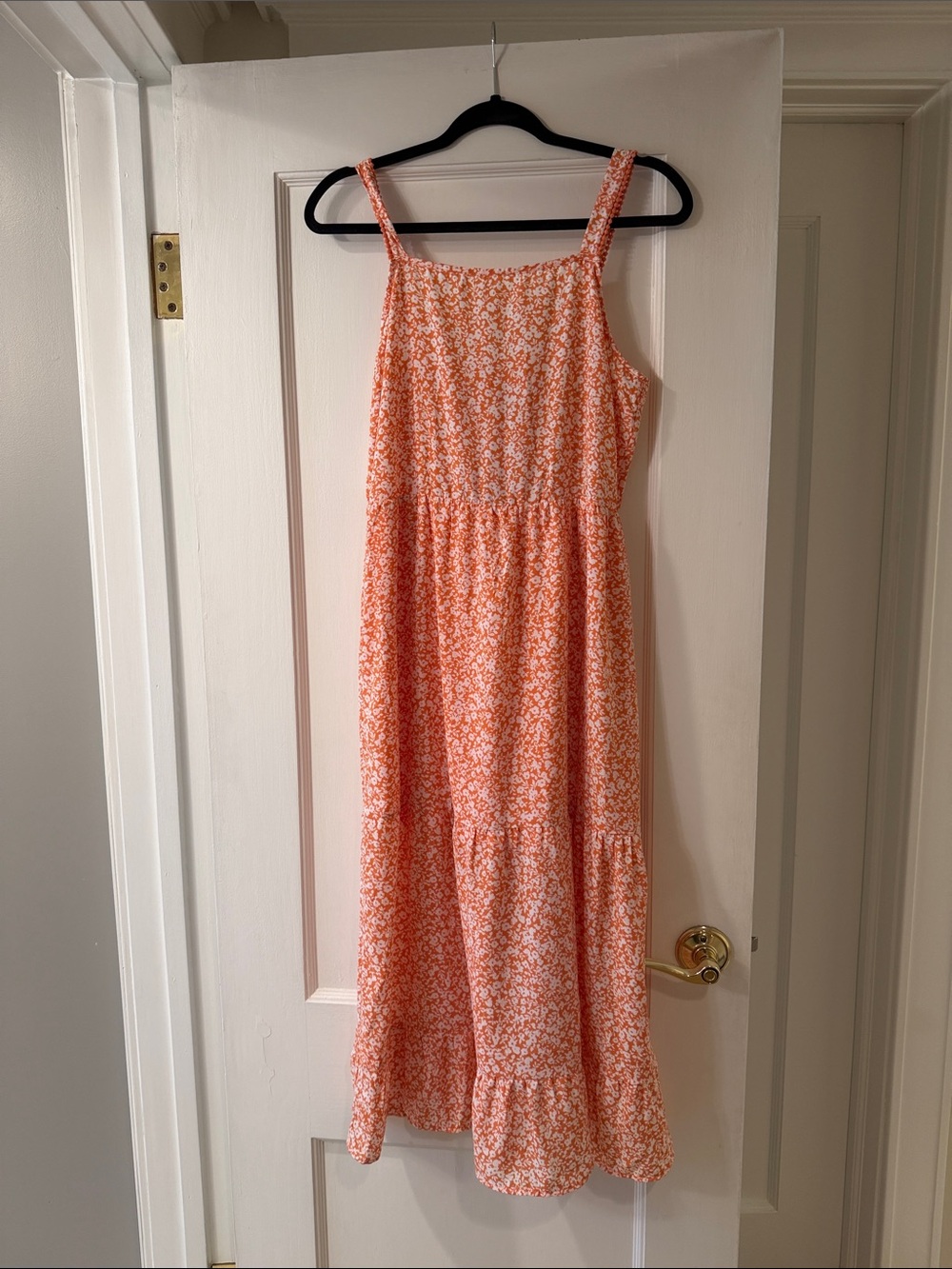 Jessica Simpson Coral Orange Floral Midi Dress